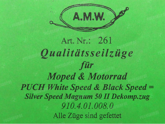 Bowdenzug Puch X50 2M Dekompressionszug A.M.W. 